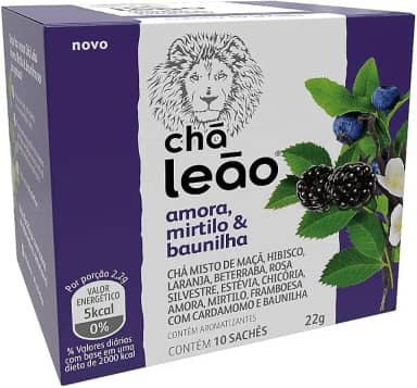 Leão Chá Frutas E Flores - Amora Mirtilo E Baunilha 10 Sachês