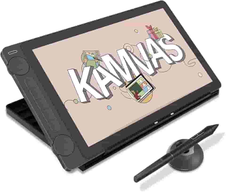 HUION Kamvas 13 (Gen 3) Mesa digitalizadora, Tablet de Arte Totalmente Laminado com Vidro de Lona Anti-brilho, 99% sRGB, PenTech 4.0, 16384 Pressão da Caneta, Dial Duplo para PC, Mac, Android