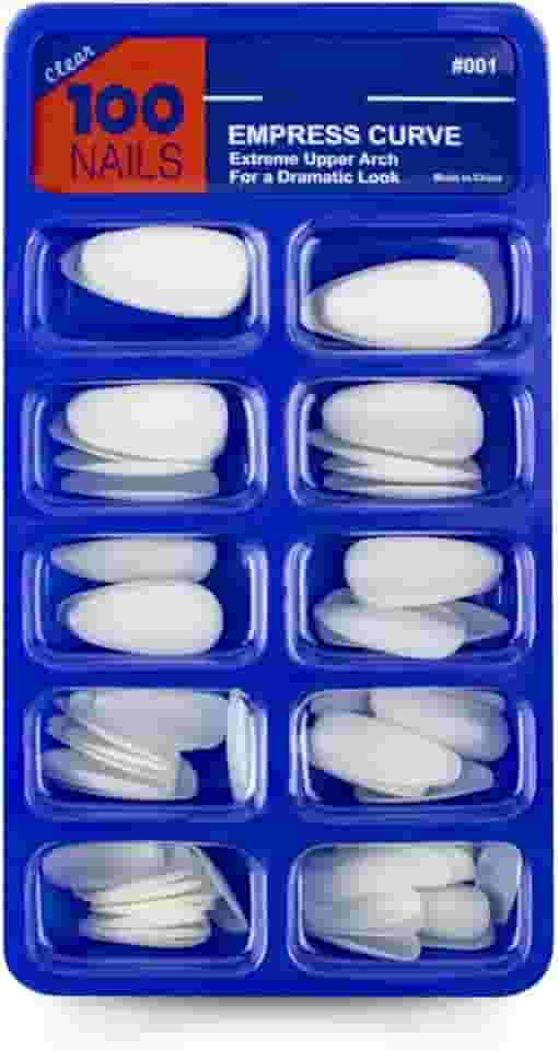 100 Unhas Postiças Almond Curta Branca Natural Lisa Manicure
