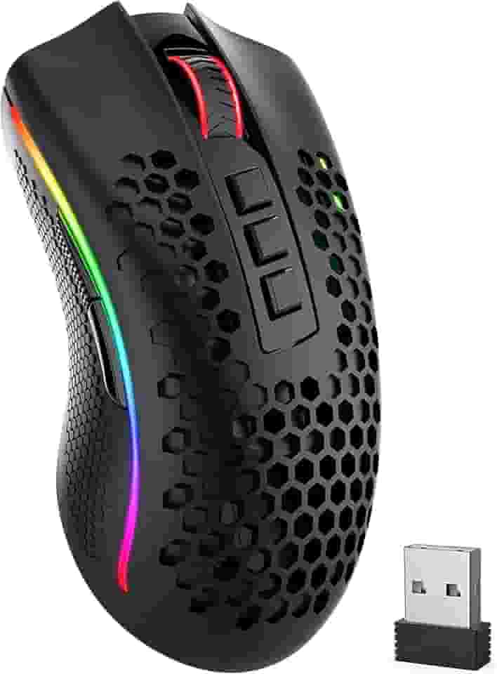 Mouse Gamer Redragon Storm Pro RGB 16000 DPI Pixart Paw 3335 Wireless Preto - M808-KS
