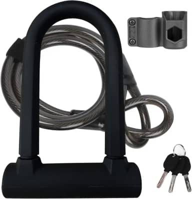 Cadeado para Bicicleta e Moto - Anti Roubo 1Toneladas, Corrente de Aço Liga, Mecanismo de Bloqueio Duplo, Núcleo em Zinco - Resistente a Cortador Hidráulico e Intempéries