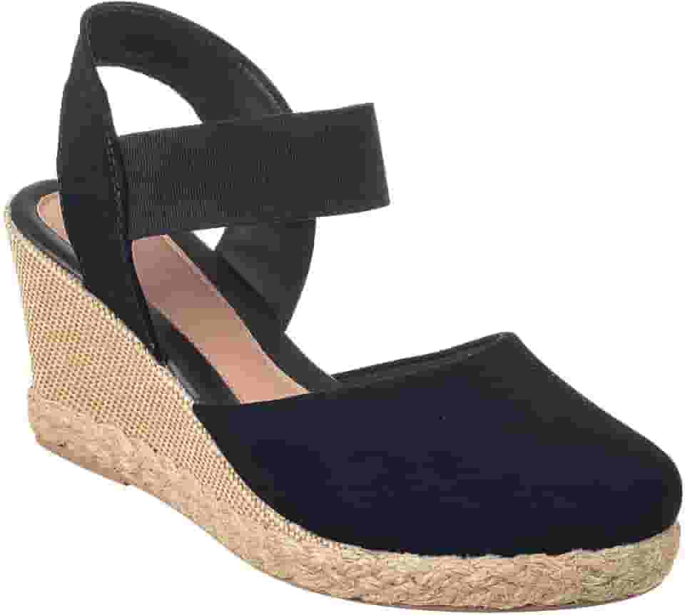 Sandália Feminina Anabela de Salto Elástico Confortável Flat Grosso Macia