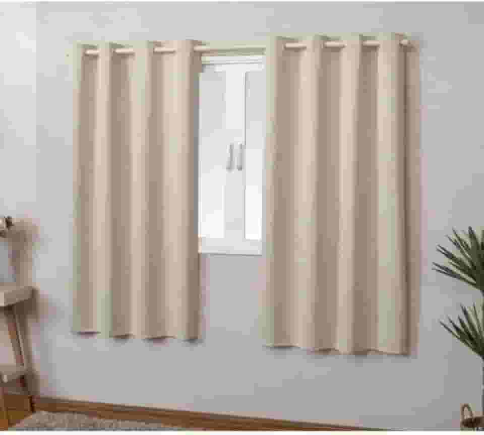Cortina Tecido para Janela Blindex Corta Luz 2,20 X 1,30 Blackout Oferta Indicado para Varão até 1,80m (Bege)