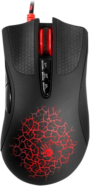 Bloody Mouse óptico para jogos AL90 com interruptor óptico Light Strike (LK) e rolagem - 8 botões programáveis e macros avançadas - Pega ergonômica para a mão direita - Punhos de botão - Seleção de