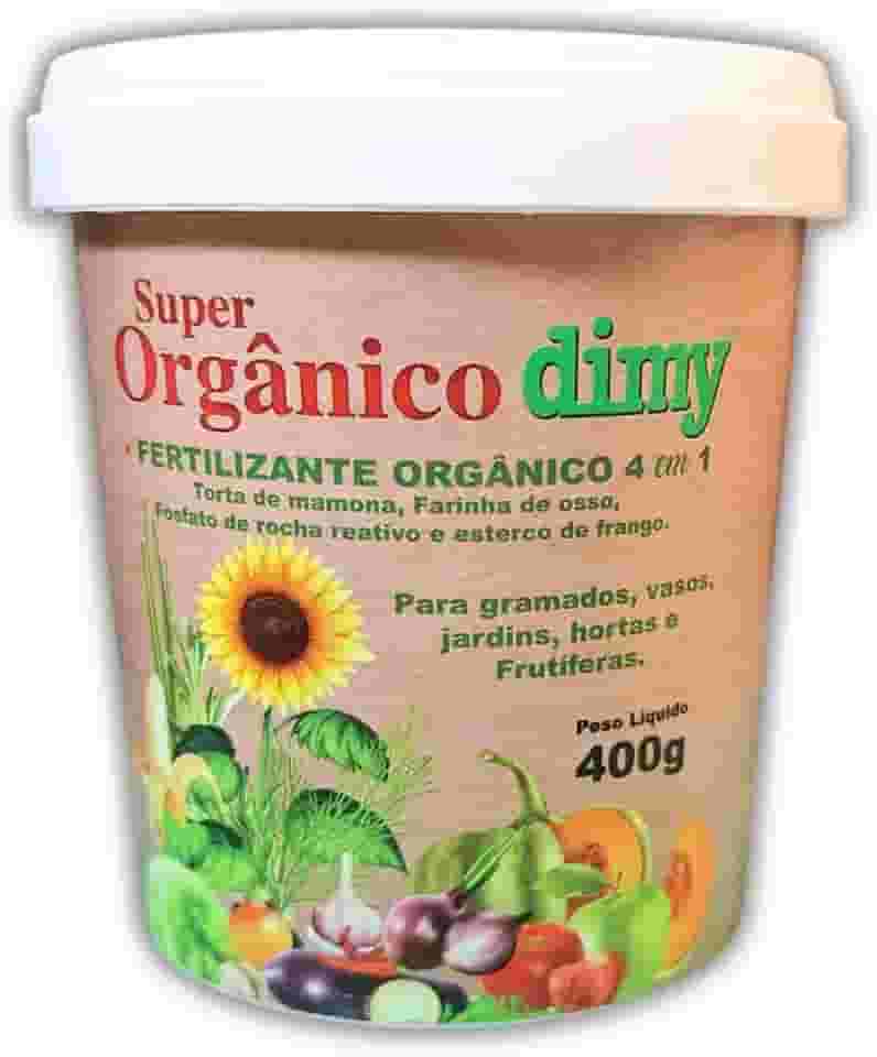 Dimy Super Orgânico, Fertilizante 4 em 1, 400g, para Vasos, Jardins e Pomares