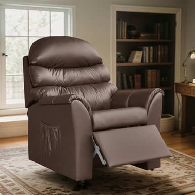 Poltrona Hospitalar Reclinável do Papai com Encosto para Descanso Corano Marrom Sala Quarto Top Sofas