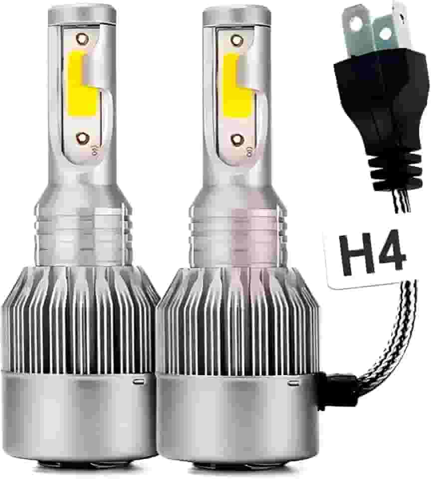 Par de Lâmpadas Automotivas Farol Alto Baixo Full LED H4, 4800lm, 6500K, IP66, 40w, Para Carro