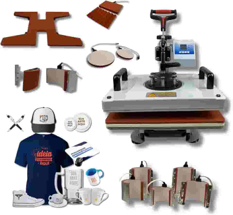 Prensa Térmica 11 em 1 com Gaveta TudoPraFoto para Sublimação Transfer e DTF Branco - 110v