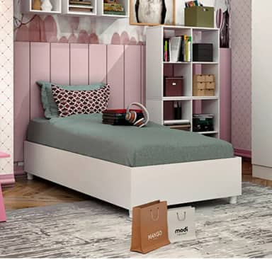 Cama Solteiro Mônaco Tcil Móveis Branco