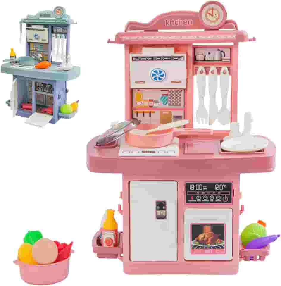 Cozinha Infantil De Brinquedo Completa Sai Água e Som Com Acessórios Faz de conta
