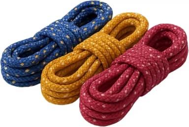 Kit 3 Cordas de Poliéster 4mm x 5m – Multiuso, Resistentes, Cores Variadas para uso Doméstico, Varal, Camping, Bicicleta e Amarrações, 15 Metros (Total) Multicolorido.