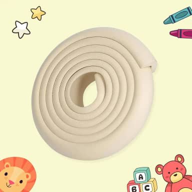 Protetor de Quina e Bordas para Móveis em Espuma - Rolo de 2 metros (cor: Nude) - Segurança de Bebês e Crianças - LionLemon Store