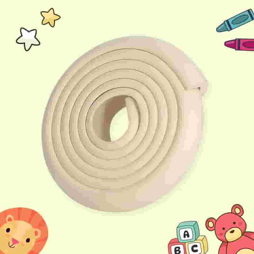 Protetor de Quina e Bordas para Móveis em Espuma - Rolo de 2 metros (cor: Nude) - Segurança de Bebês e Crianças - LionLemon Store