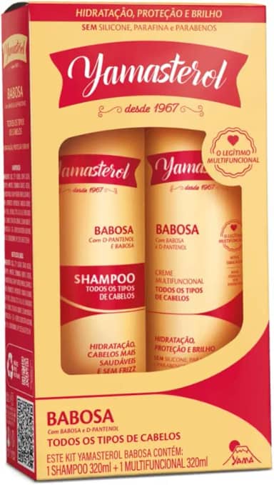 Kit Babosa Shampoo + Creme Multifuncional Capilar Todos Tipos De Cabelo Yama 320ml