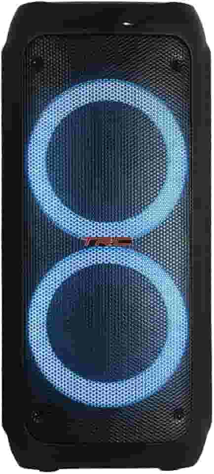 TRC 5590 - Caixa de Som Amplificada Portátil com Bluetooth; Controle Remoto; Entrada USB; Iluminação em LED; Disco Ligthing; Microfone com Fio e TWS; – 1000W RMS; Black