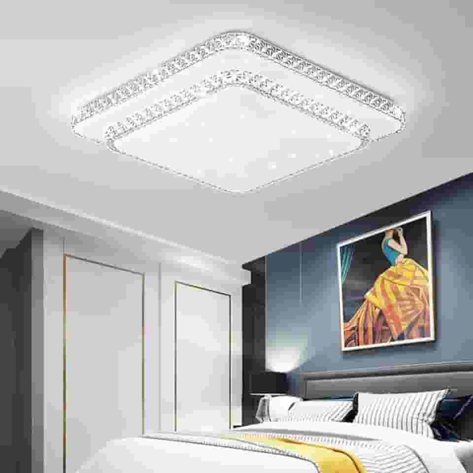 BEMMY Luminária de Teto 50CM, Luz De Teto com 3 Cores Claras para Sala de Jantar, Quarto, Cozinha, Café, Lustre de LED Pendente, Luminária Pendente de LED (85-265V)