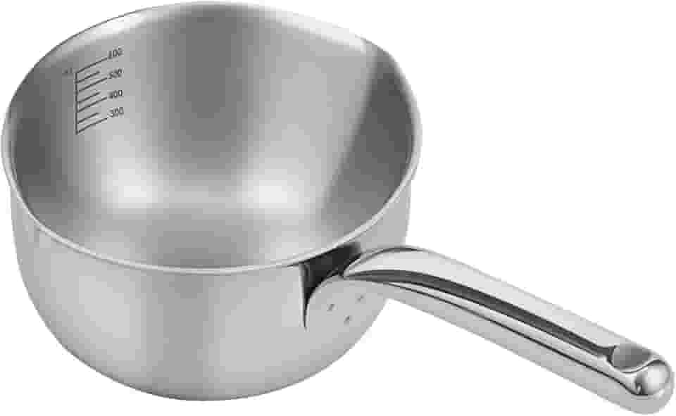 Mini pote aquecedor de leite, panela de aço inoxidável de 368 g/590 ml, panela pequena de aço inoxidável, panelas de derretimento de chocolate para fazer doces (590 ml)