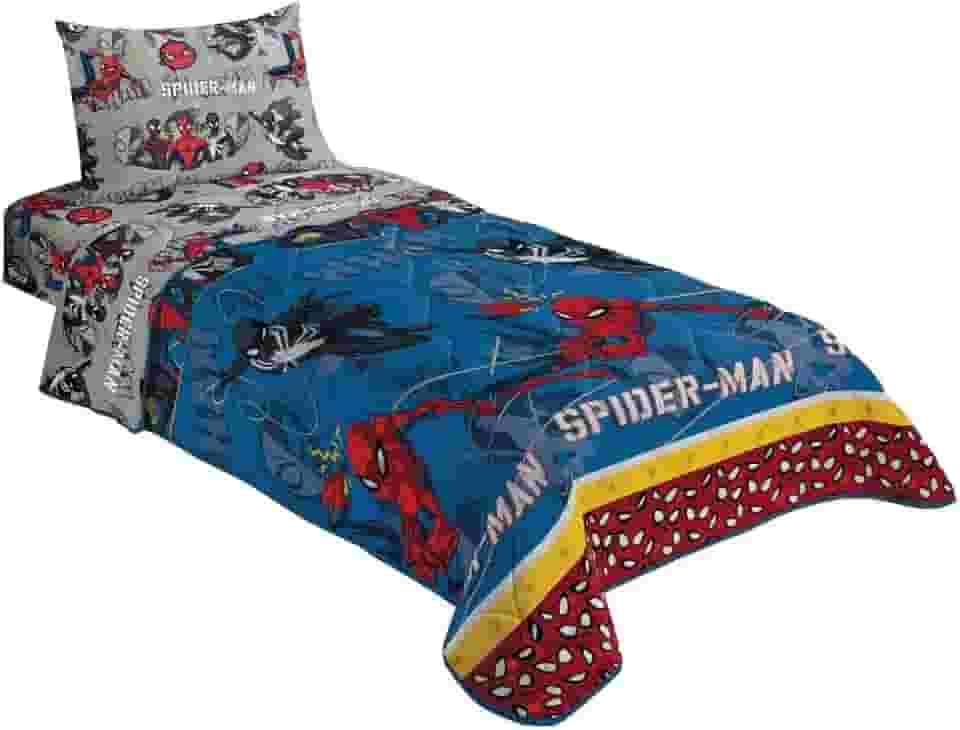 Lepper, Edredom Homem Aranha Solteiro Infantil Dupla Face Microfibra Lepper