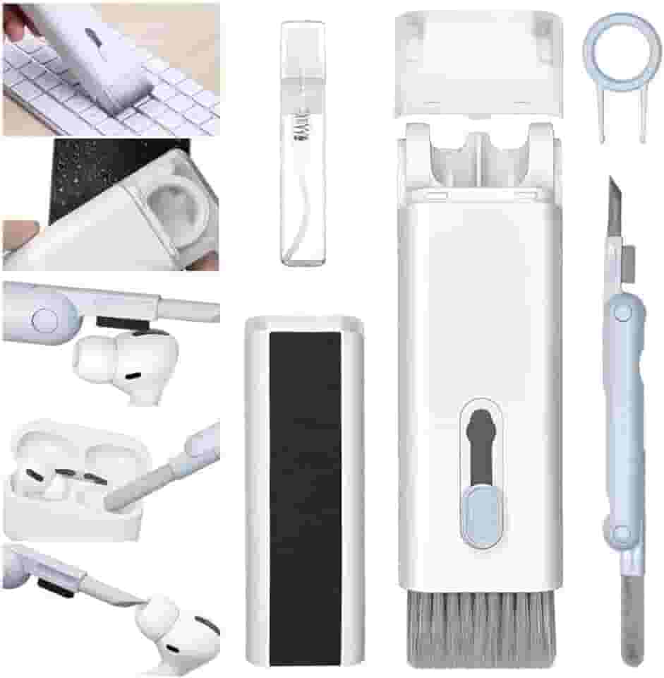 Kit de Limpeza 7 em 1 para Eletrônicos – Teclado, Notebook, Celular e Fones com Escova Antipó, Flanela e Removedor de Teclas