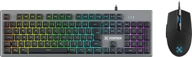 Kit Teclado + Mouse Gamer 6400 DPI Ranger RGB Rainbow Grafite Fortrek