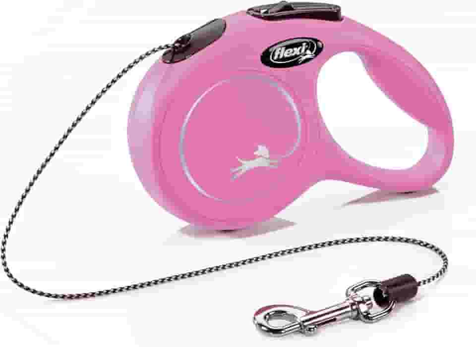 FLEXI Nova coleira retrátil clássica para cães (cordão), para cães de até 8 kg, 3 m, extra pequena, rosa