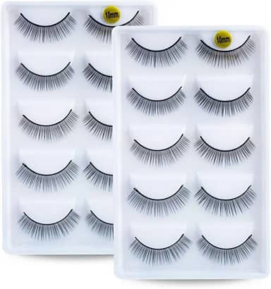 Kit 10 Pares Cílios 10mm Treino Pratica Extensão Alongamento