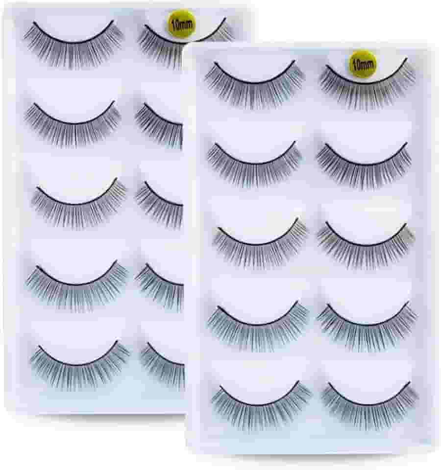 Kit 10 Pares Cílios 10mm Treino Pratica Extensão Alongamento