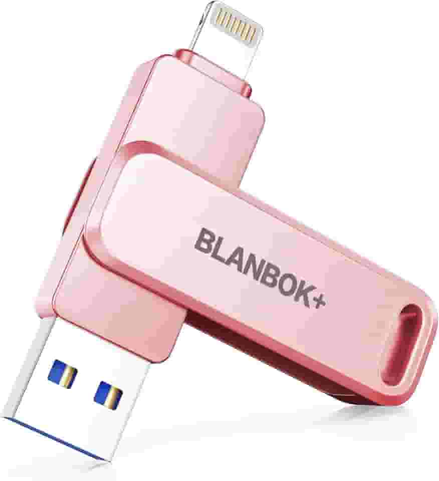 Flash Drive de 256 GB certificado MFi para iPhone Photo Stick, pen drive USB para fotos e vídeos, pen drive USB de armazenamento externo de alta velocidade para iPhone/iPad/Android/PC (rosa rosa)