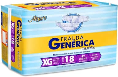 Fralda Geriátrica Genérica - Absorv, Embalagem Economica - Tamanho XG, 18 Unidades