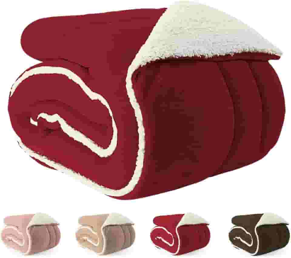 Coberdrom Edredom Solteiro Sherpa Dupla face Macio 2,40m x 1,60m (VERMELHO)