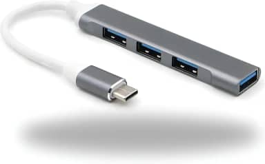 Adaptador Multiporta USB-C Hub 4 Portas USB 3.0 Tipo-C – Dock Station Rápida, Compacta e Versátil para Notebook, PC e MacBook, Expansão de Portas com Alta Velocidade de Transferência, Linha Premium
