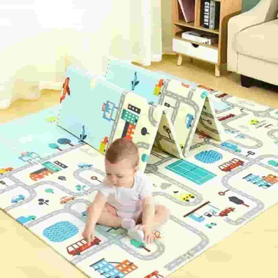 Tapete Térmico Infantil Atividades Dupla Face Dobrável 150x200cm Original Baby Toys ® (Carros)