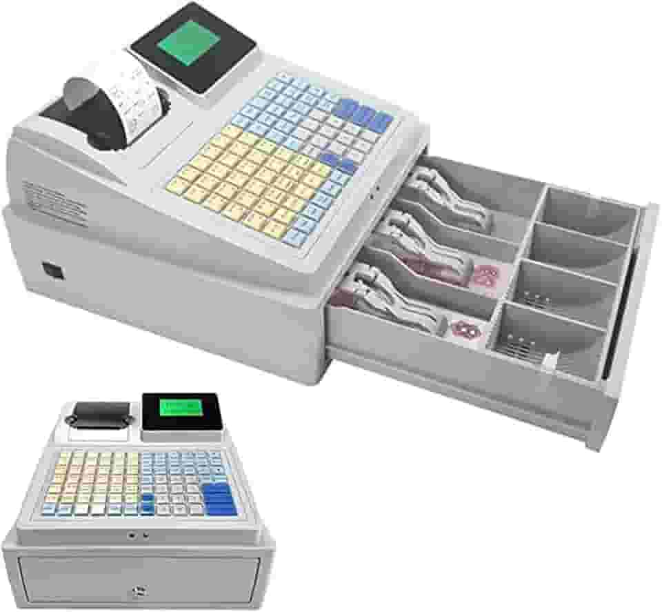 Caixa Registradora Com Caixa De Dinheiro, Caixa Registradora Eletrônica 81 Teclas Levantadas Teclado, 8 Display Led Digital, Para Restaurante Supermercado, Mercearia, Conveniência