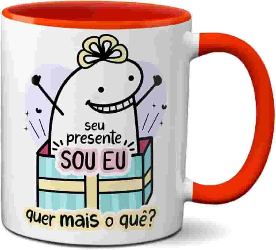 Caneca Flork Namorados Seu Presente Sou Eu Quer Mais O Quê? (Vermelha)