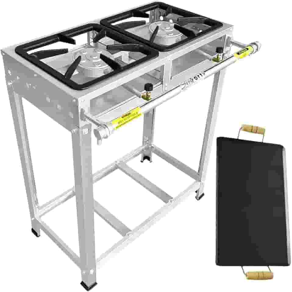 Fogão Industrial 2 Bocas, Alta Pressão, Inox, Queimadores Caulim 125mm (Inlcui Chapa 60x30)