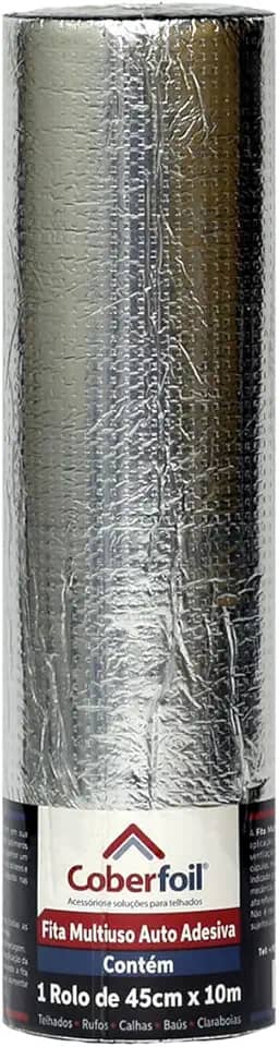 Manta Asfáltica Adesiva Multiuso Metalizada Várias Medidas Tamanhos Auto Colante Vedação para Telhados Calhas Rufos Alta Resistência e Durabilidade Vazamentos Vedação Refletiva Aluminizada Fita (45cm)