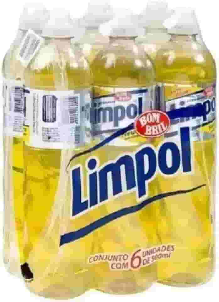 6 Detergente Líquido Neutro Frasco 500ml - Limpol