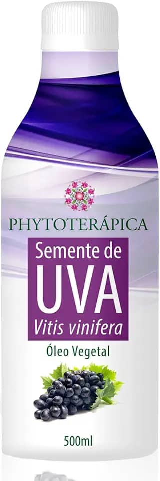 PHYTOTERAPICA - Óleo Vegetal de Semente de Uva - Para Massagem e Aromaterapia -Ideal para usar com óleos essenciais em massagem e tem poder de hidratação na pele e cabelos - 100% Puro e Natural -500ml