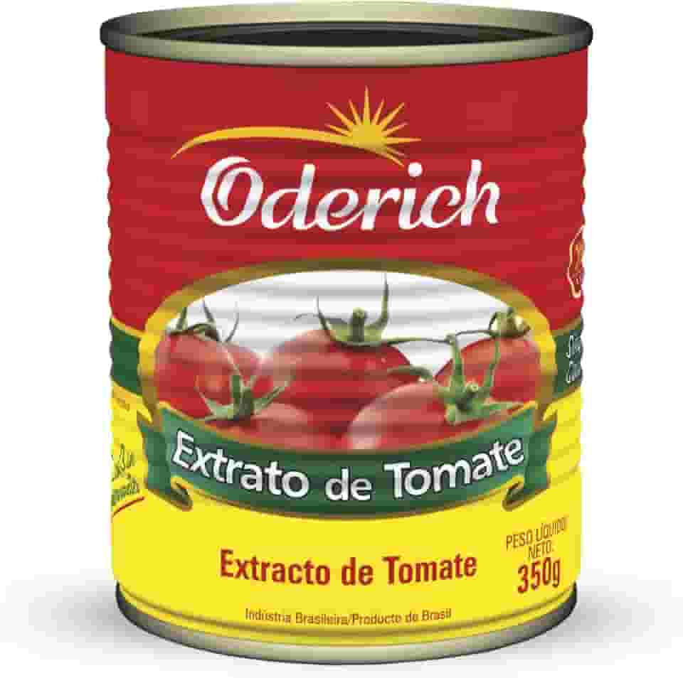 Extrato De Tomate Lata Oderich 350G, Extrato De Tomate Concentrado E Natural, Vermelho, Selecionado E Saboroso, Textura Encorpada E Cor Intensa, Pronto Para Molhos, Massas E Pizzas, Tradição Em Qualid