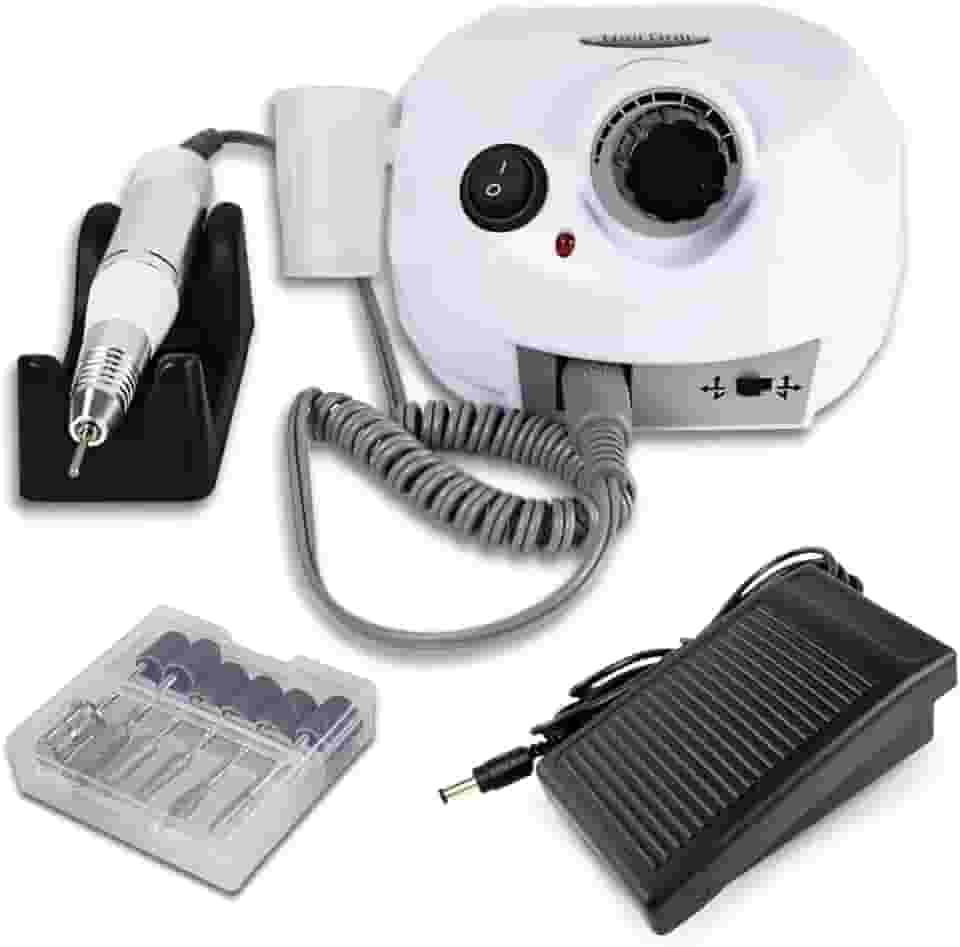 Lixadeira Elétrica Motor Nail Drill Porquinho Bivolt Branco