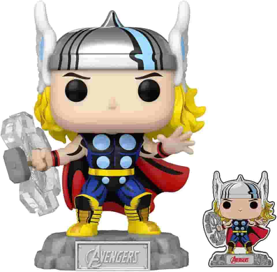 Funko Pop! & Pin: The Avengers: Earth's Mightiest Heroes - 60th Anniversary, Thor with Pin, Amazon Exclusive 1190