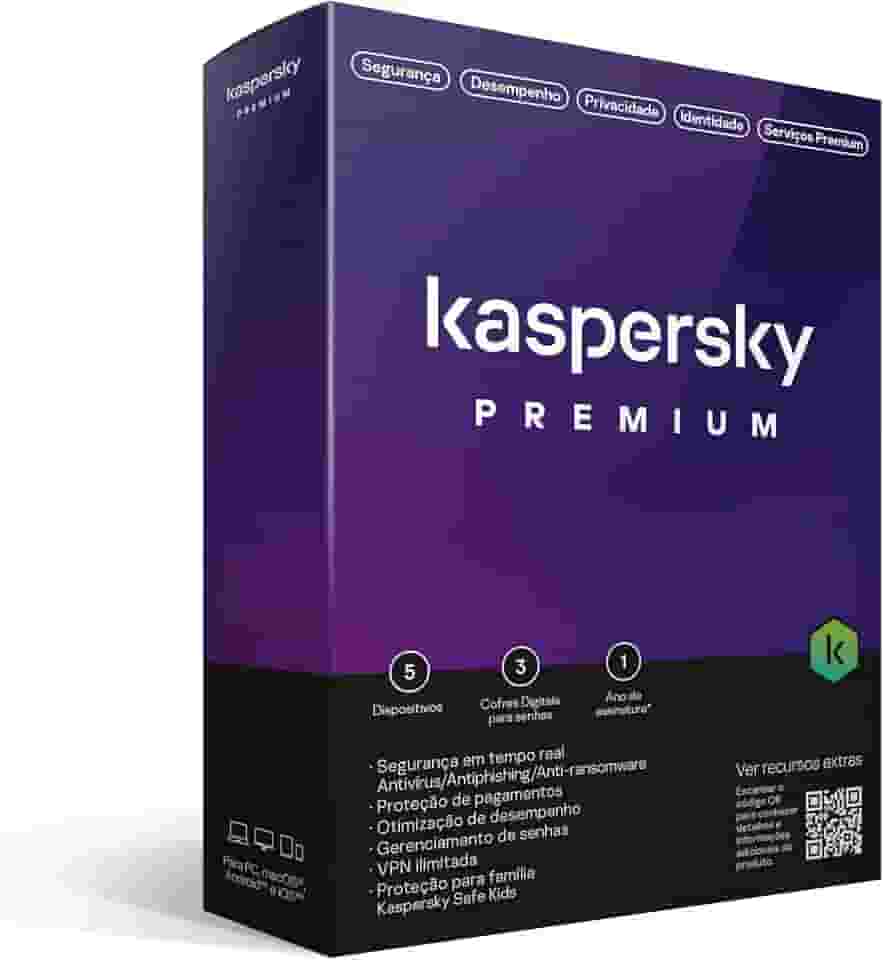 Kaspersky Antivírus Premium 5 Dispositivos 1 Ano