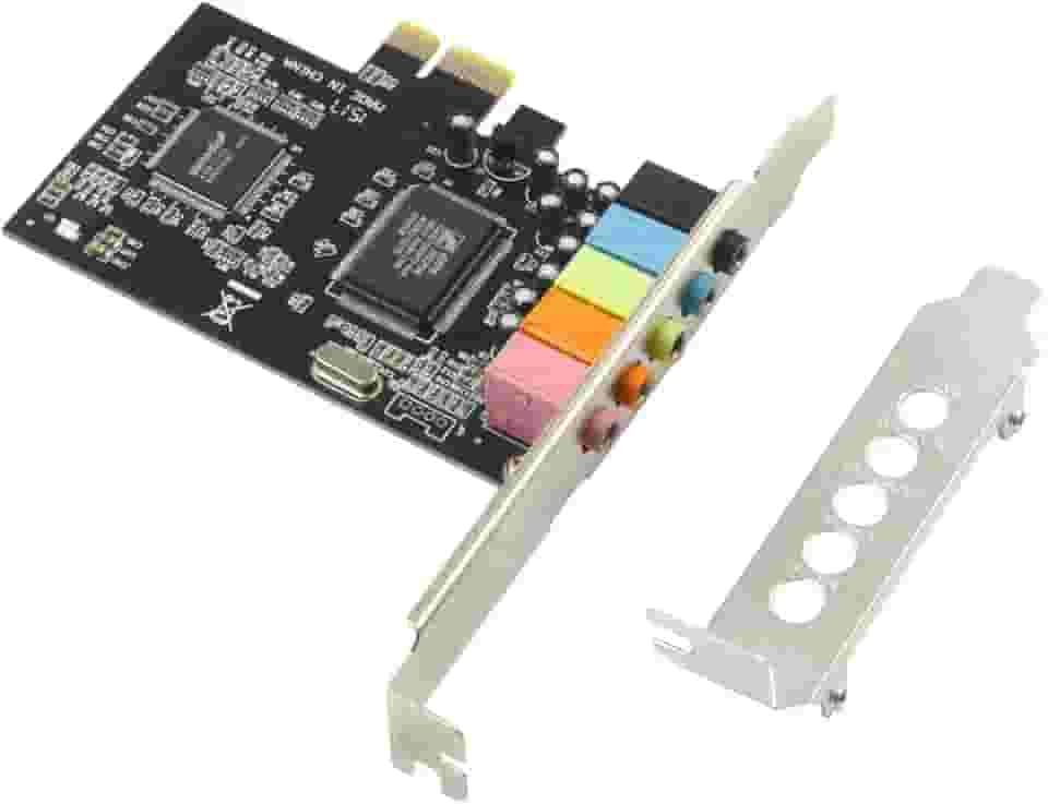 Placa de som PCIe 5.1 interna para PC Windows 8 7 com suporte de perfil baixo, placa de áudio PCI-e estéreo 3D, chip CMI8738 de 32/64 bits, adaptador PCI Express