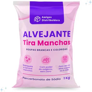 Alvejante sem Cloro 1kg Roupas Brancas e Coloridas Percarbonato de sódio