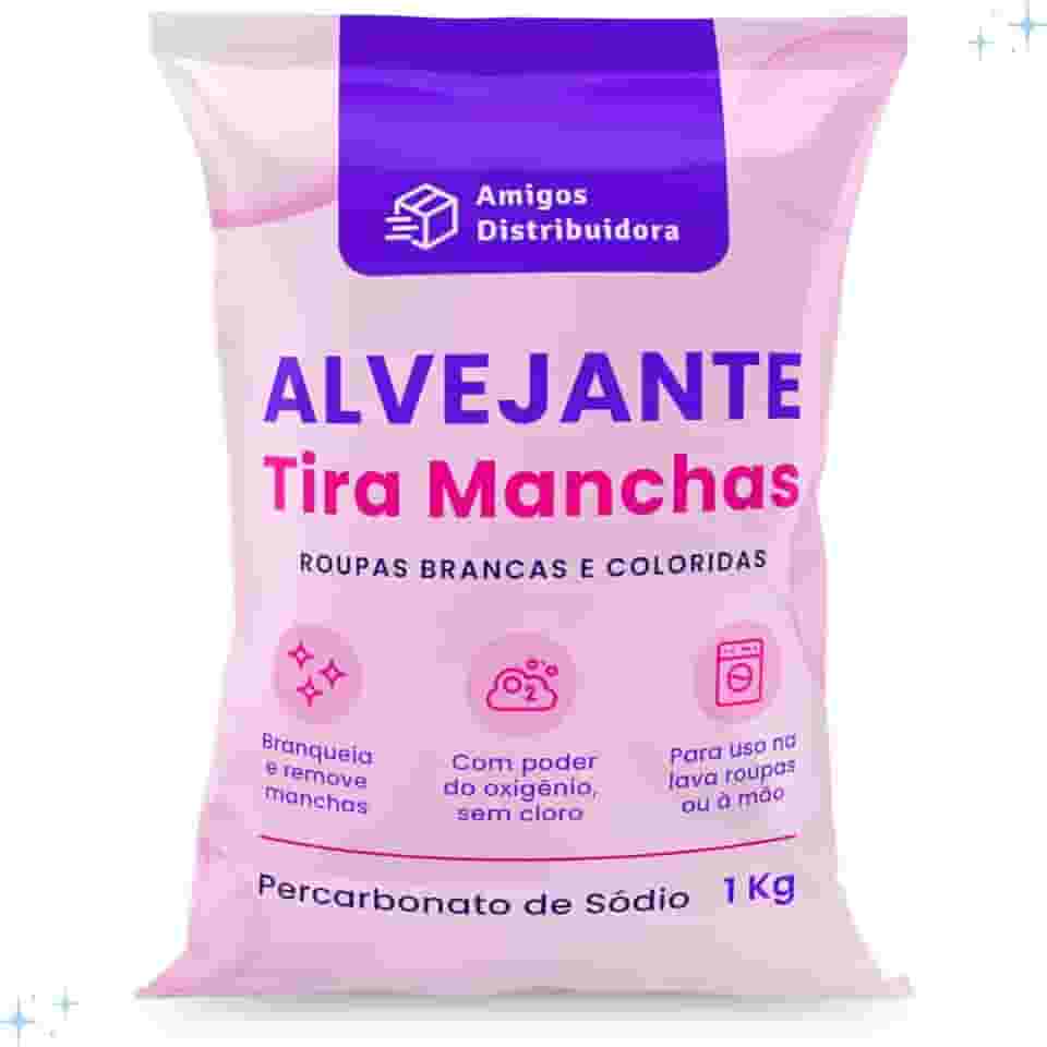 Alvejante sem Cloro 1kg Roupas Brancas e Coloridas Percarbonato de sódio