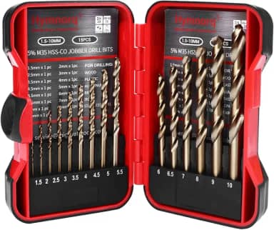 Hymnorq Kit de brocas M35 de cobalto métrico HSS com haste reta para perfuração de ferro fundido, latão, alumínio, aço inoxidável e outros materiais duros..