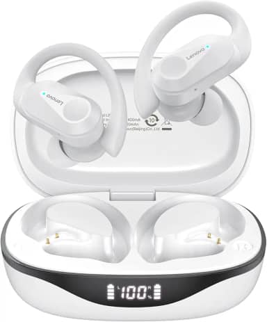 Lenovo LP75 Fone De Ouvido Sem Fio Bluetooth 5.3 Com Gancho Microfones TWS Esportivo HiFi Estéreo Bluetooth Sem Fio Impermeável Alta Fidelidade Cancelamento De Ruído