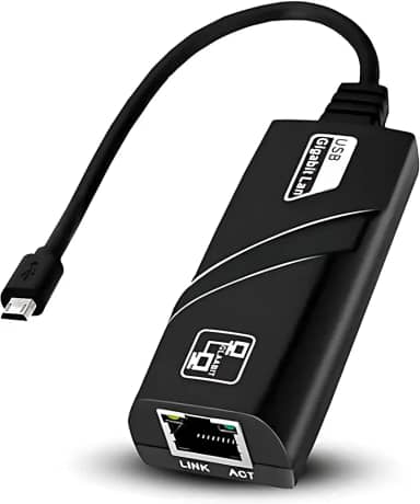 Adaptador de Rede Micro USB para RJ45 Ethernet 10/100 Mbps com Chip Integrado – Plug & Play Compatível com Celulares e Tablets Android OTG