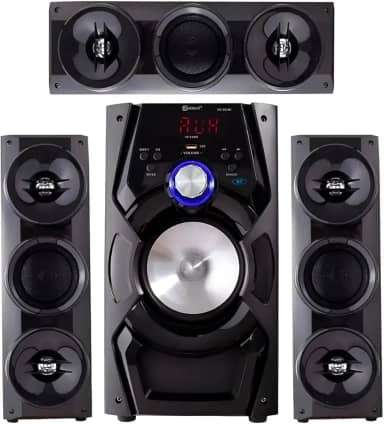 Sistema de Som Bluetooth, Mini System 50W, 4 Caixas de Som, Controle Remoto, USB, FM, Preto, 40cm x 21.5cm