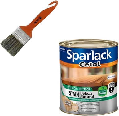 Pincel Tigre 695 1.1/2 + Cetol Stain Beleza Natural 900ml Natural Fosco